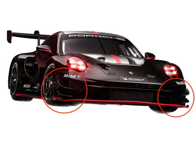 992 GT3 R Diveplanes frontal simple de carbono para Porsche 911 | Albert Motorsport