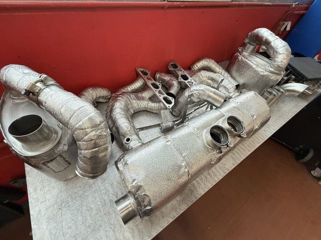 991.1 GT3 Cup Colector de escape de carreras con tubos de escape de repuesto y protección térmica opcional para Porsche 911 | Al
