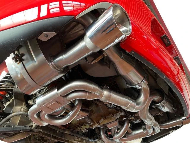 993 Carrera - RS Sportauspuff Sportkat Heizung Edelstahl poliert 2 Endrohre für Porsche 911 - Albert Motorsport
